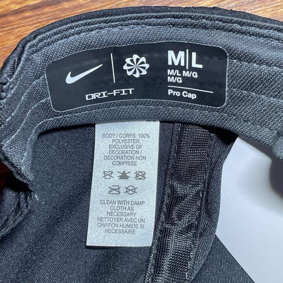 Nike Pro Cap Structured Round Bill Hat M/L Flat Bill Snapback FJ0437 010 Black - Picture 6 of 8